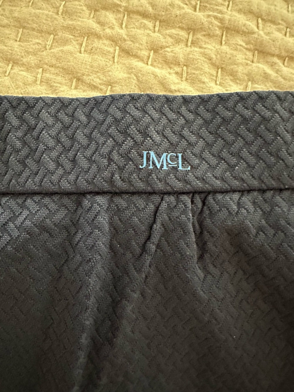 J. McLaughlin Navy Textured A-Line Mini Skirt with Pleated Hem - Picture 4 of 6